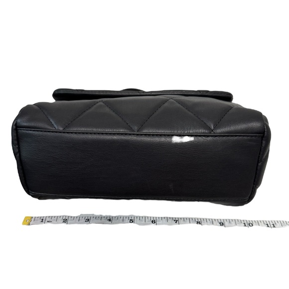 Badgley Mischka Big Diamond Quilting With Studs Bag Black Gold‎ - Picture 14 of 14